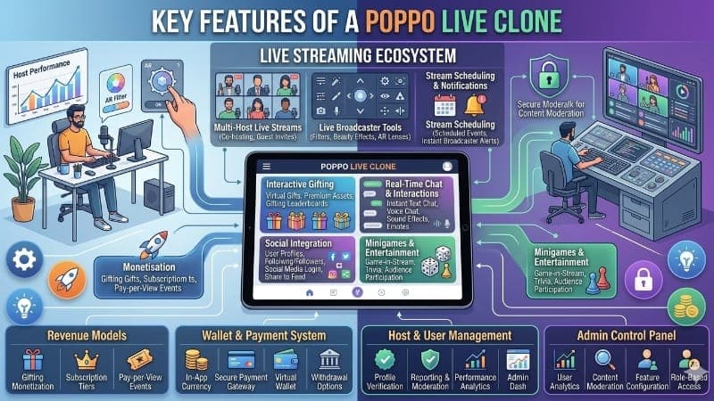 Must-Have Features in a Poppo Live Clone App